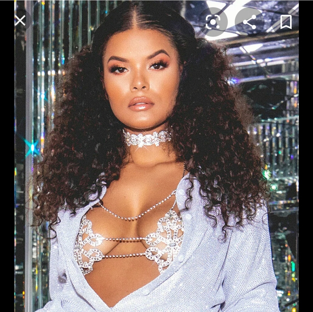 ISO Prettylittlething Silver Diamonte Carnival Bra